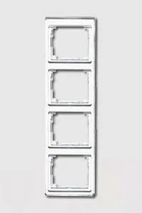Изображение Рамка четверная, для вертикального монтажа Jung SL 500, белое стекло sl584ww SL 500