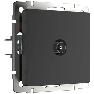 Изображение ТВ-розетка проходная  (черный матовый) WL08-TV-2W