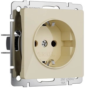 Изображение W1171143/ Розетка с заземлением и шторками (айвори акрил) W1171143