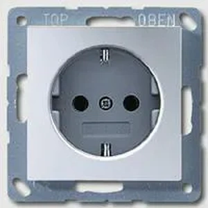 Изображение Розетка с заземлением и шторками 16А 250В A Flow алюминий A1520KIAL Jung