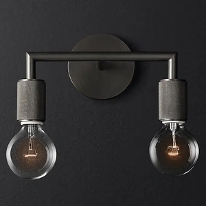 Изображение Бра Rh Utilitaire Double Sconce Black By Imperiumloft