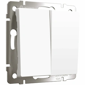 Изображение Выключатель двухклавишный проходной (белый матовый) W1122061