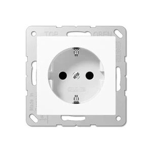 Изображение Розетка с заземлением 16А 250В EcoProfi Deco белый EP1420WW Jung