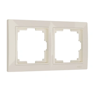 Изображение Рамка на 2 поста (слоновая кость, basic) W0022003