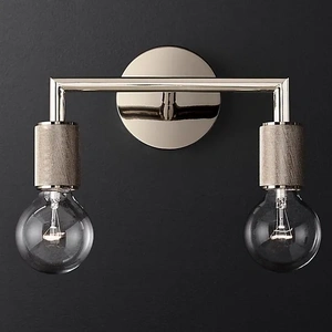 Изображение Бра Rh Utilitaire Double Sconce Silver By Imperiumloft