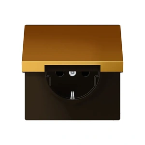 Изображение Розетка с заземлением и крышкой 16А 250В LS 990 золото GO1520KL Jung