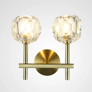 Изображение Бра Boule De Cristal Double Sconce Brass By Imperiumloft
