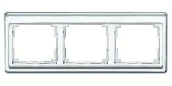 Изображение Рамка тройная, для горизонтального монтажа Jung SL 500, стекло серебро sl5830si SL 500