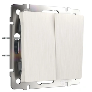 Изображение Выключатель  двухклавишный (перламутровый рифленый) W1120013