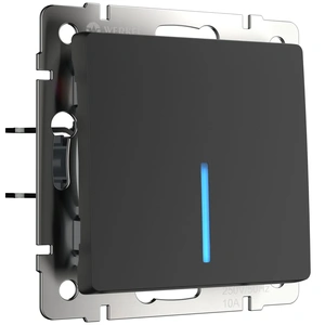 Изображение Выключатель одноклавишный  с подсветкой (черный матовый) W1110108